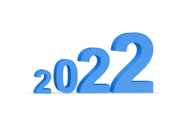 Begreppet år 2022 med siffror - 3D-rendering — Stockfoto
