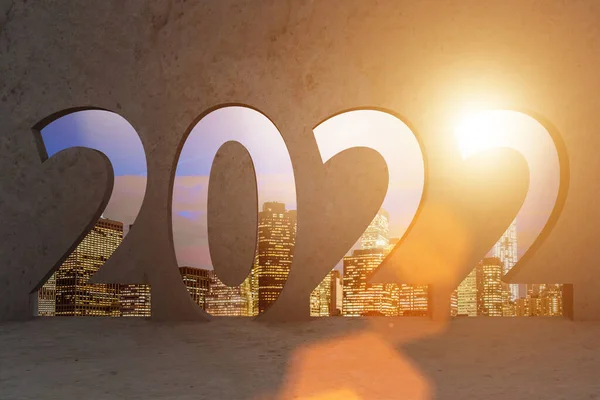 Conceito de ano novo de 2022 - renderização 3d — Fotografia de Stock