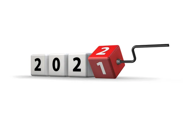 Concept of changing the year from 2021 to 2022 - 3d rendering — Stock Photo, Image