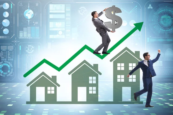 Conceito de recuperação do mercado imobiliário com casas — Fotografia de Stock