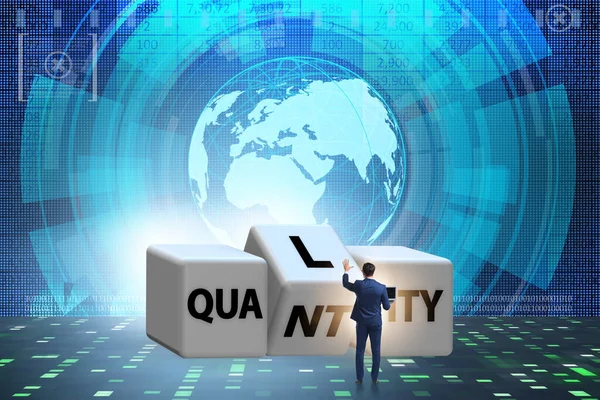 Dilemma Quantität versus Qualität — Stockfoto