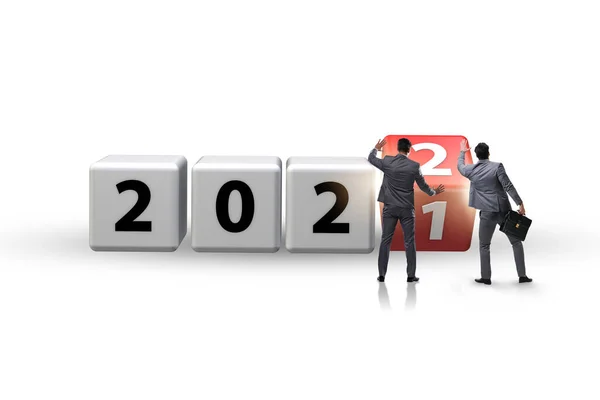 Conceito do ano 2021 virando para 2022 — Fotografia de Stock