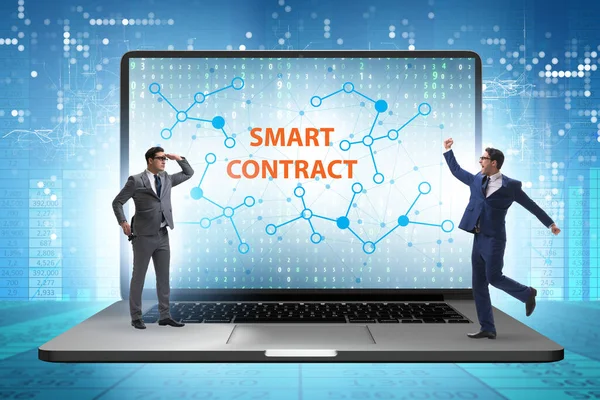 Smart contracts as illustration of blockchain technology — Stock Photo, Image