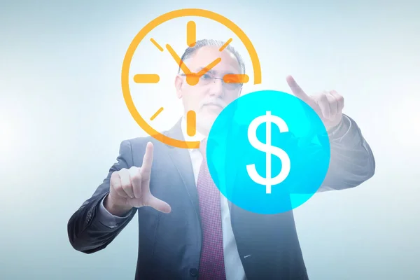 Empresario en el tiempo es el concepto de dinero — Foto de Stock