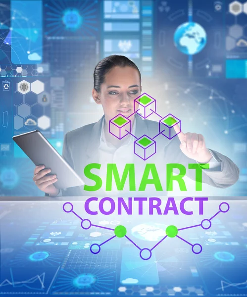 Smart contract as illustration of blockchain concept