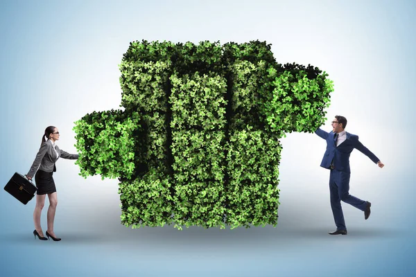 Business people in green environment concept