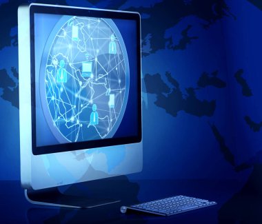 Sosyal medya kavramında bilgisayar ekranı