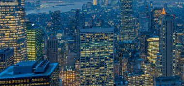 Günbatımında New York Manhattan manzarası