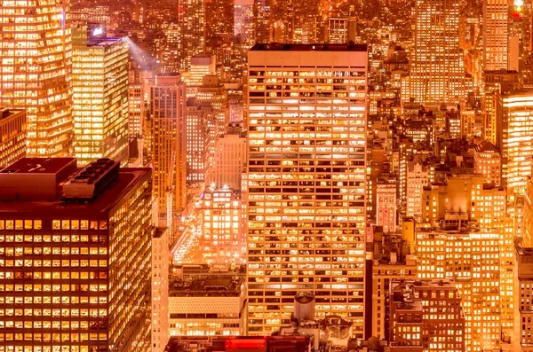 Vue de New York Manhattan pendant les heures de coucher du soleil — Photo