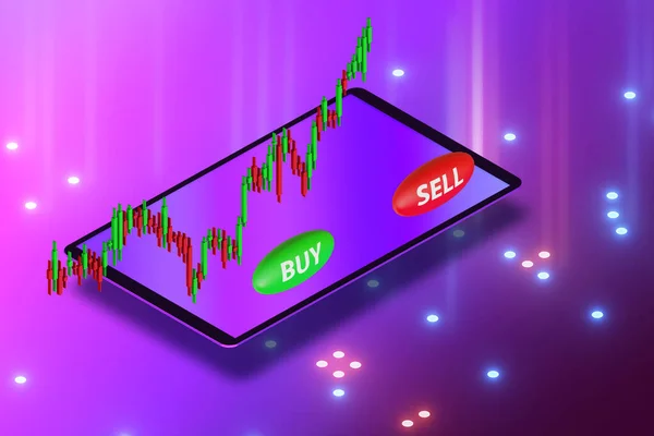 Konsep trading online - rendering 3d — Stok Foto