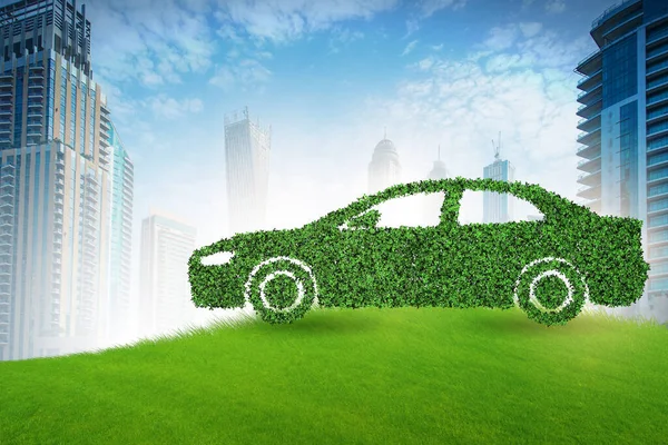 Έννοια του οικολογικού ηλεκτρικού αυτοκινήτου — Φωτογραφία Αρχείου