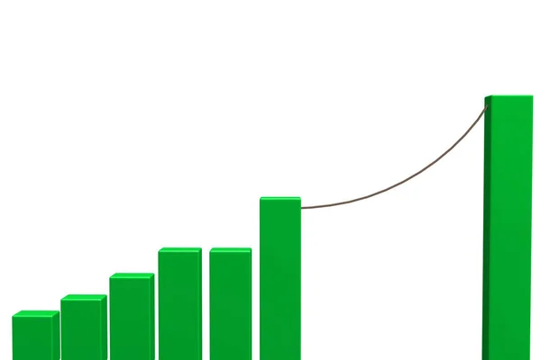Концепція зростання з жорсткою мотузкою - 3d рендеринг — стокове фото