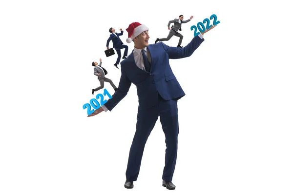 Businessman with new year 2021 to 2022 — Stock Photo, Image