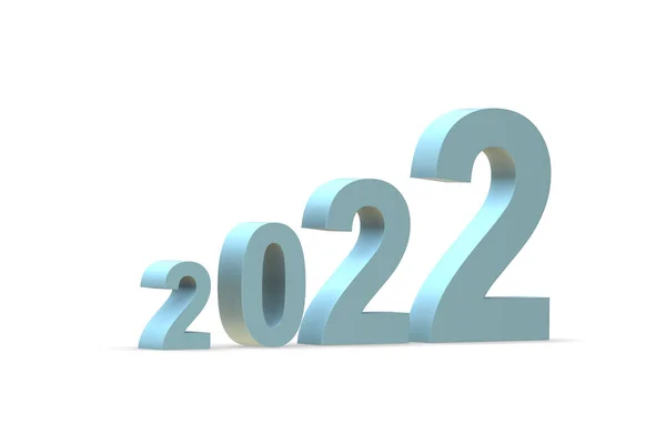 Begreppet år 2022 med siffror - 3D-rendering — Stockfoto