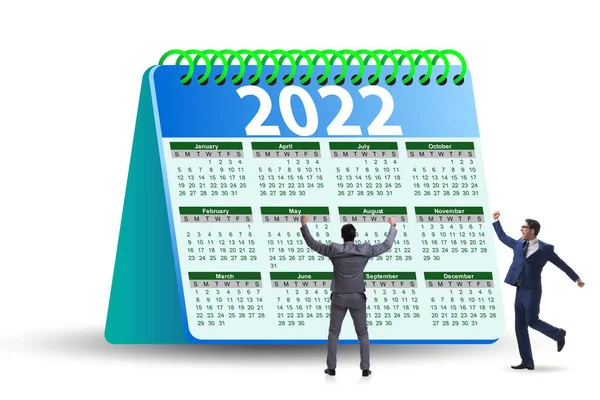 Üzletember a 2022-es naptári koncepcióban — Stock Fotó