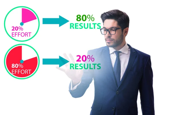 Pareto kural illüstrasyonunda iş adamı — Stok fotoğraf