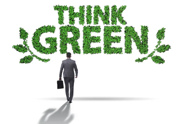 Empresario en pensar concepto verde —  Fotos de Stock