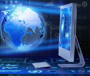 İş konseptinde bilgisayar ekranı