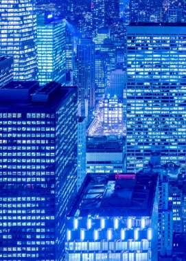 Günbatımında New York Manhattan manzarası