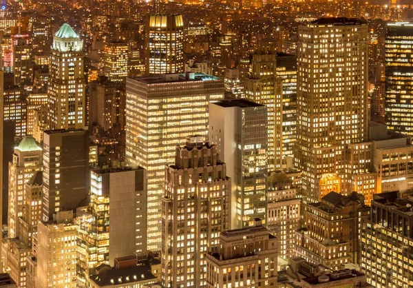 Vue de New York Manhattan pendant les heures de coucher du soleil — Photo