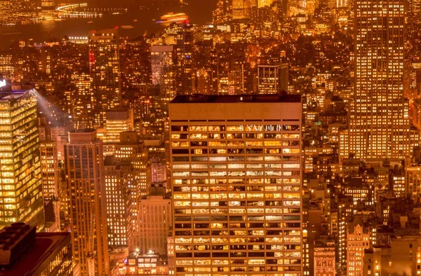 Vue de New York Manhattan pendant les heures de coucher du soleil — Photo