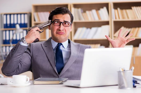 Angry businessman working in the office — Stock Photo, Image