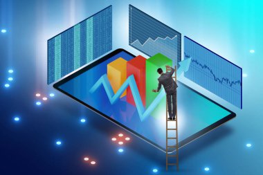 Grafikler ve işadamı ile görselleştirme kavramı