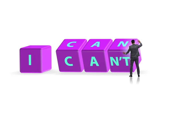 Determination concept with rotating cubes — Stock Photo, Image