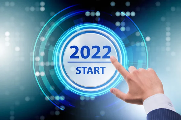 2022年の開始とボタン — ストック写真