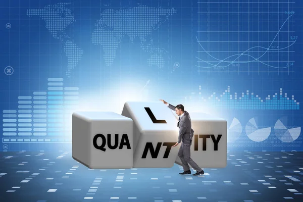 Dilemma of quantity versus quality — Stock Photo, Image