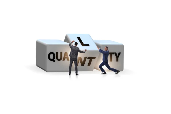 Dilemme de quantité par rapport à qualité — Photo