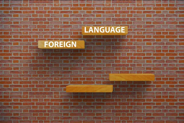Schritte mit Fremdsprachenkonzept — Stockfoto