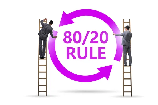 Biznesmen in pareto rule ilustracja — Zdjęcie stockowe