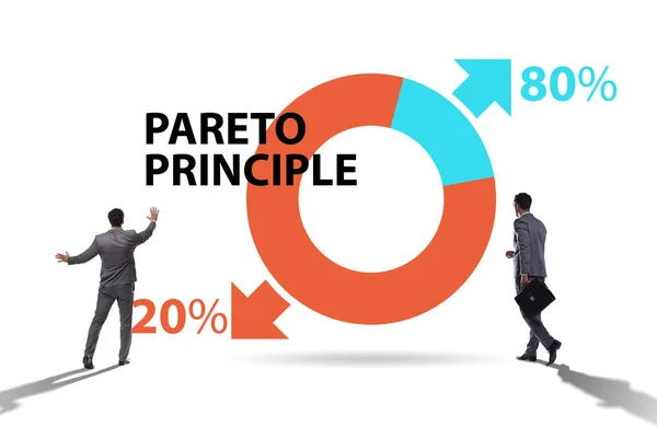 Zakenman in pareto regel illustratie — Stockfoto