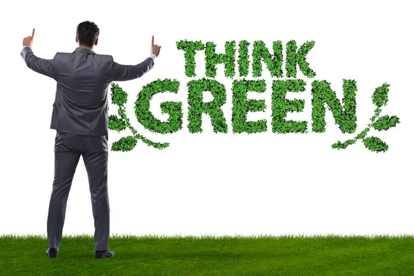 Uomo d'affari in pensare concetto verde — Foto Stock