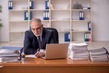 Eski erkek işveren ve ofiste çok fazla iş var.