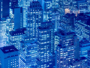Günbatımında New York Manhattan manzarası