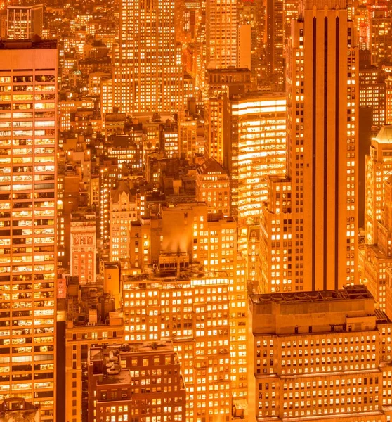 Vue de New York Manhattan pendant les heures de coucher du soleil — Photo