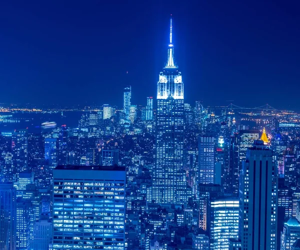 Vue de New York Manhattan pendant les heures de coucher du soleil — Photo