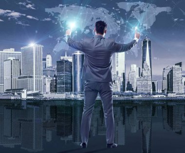 Küresel iş kavramında iş adamı