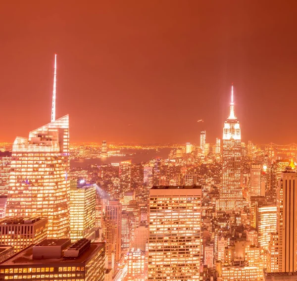 Veduta di New York Manhattan durante le ore del tramonto — Foto Stock