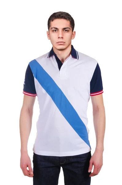 Camiseta masculina isolada no fundo branco — Fotografia de Stock