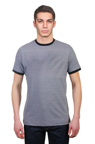 Camiseta masculina aislada sobre fondo blanco — Foto de Stock