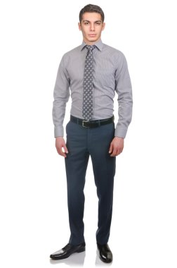 adam beyaz izole moda bakmak