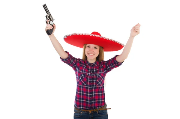 Funny mexican with sombrero in concept — Stock Photo, Image