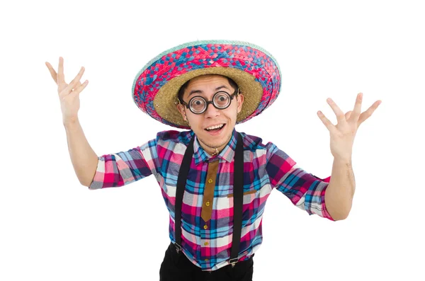 Lustiger Mexikaner mit Sombrero im Konzept — Stockfoto