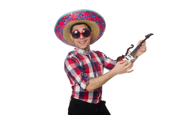 Lustiger Mexikaner mit Sombrero im Konzept — Stockfoto