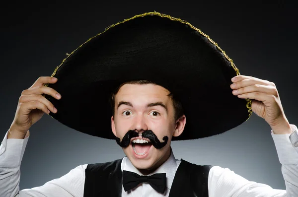 Divertente messicano con sombrero in concetto — Foto Stock