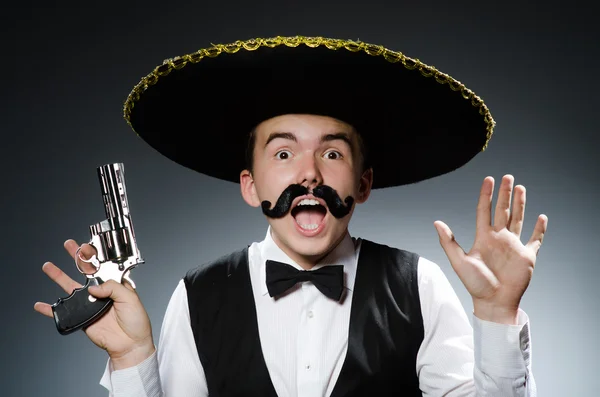 Divertente messicano con sombrero in concetto — Foto Stock