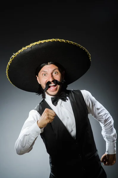 Divertente messicano con sombrero in concetto — Foto Stock